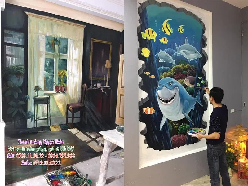 Dịch vụ vẽ tranh tường Hà Nội, họa sĩ vẽ tranh tường Hà Nội, vẽ tranh tường giá rẻ, vẽ tranh tường đẹp, báo giá vẽ tranh tường Hà Nội