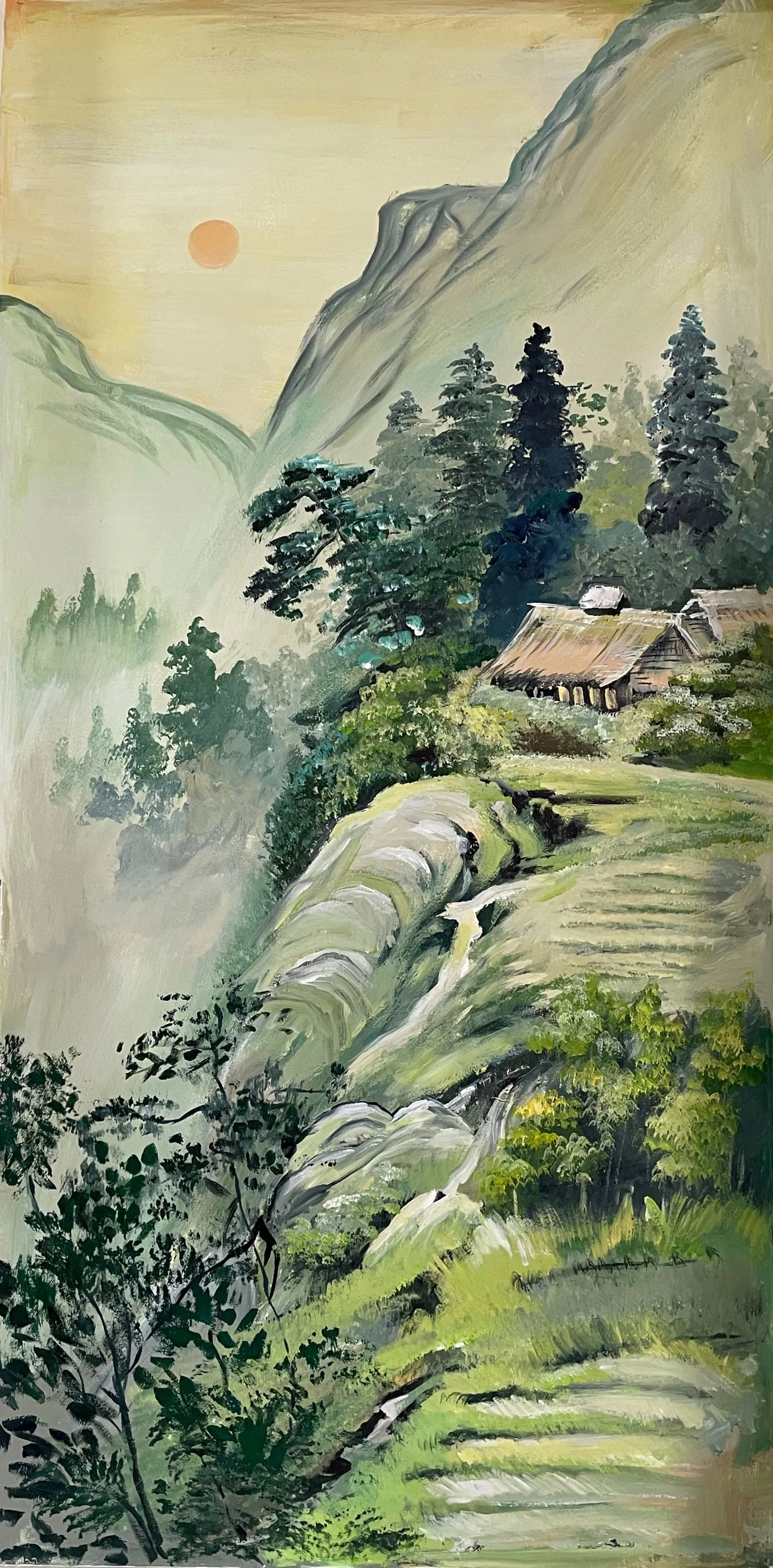 Vẽ tranh tường nhà ở khu vực phòng ăn giúp không gian thêm ấm cúng