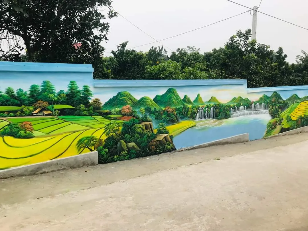 Vẽ tranh tường ruộng bậc thang mang vẻ đẹp hùng vĩ của thiên nhiên vào nhà
