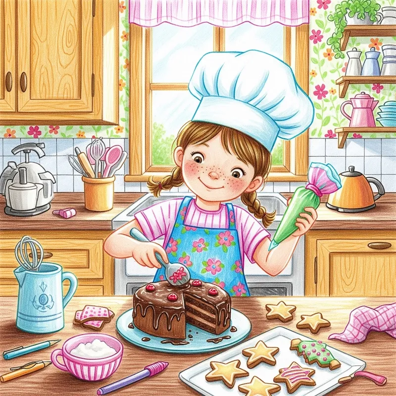 Vẽ tranh ước mơ của em làm đầu bếp gửi gắm những hoài bão tương lai