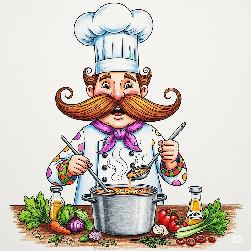 Vẽ tranh ước mơ làm đầu bếp dễ thương với những chi tiết đáng yêu