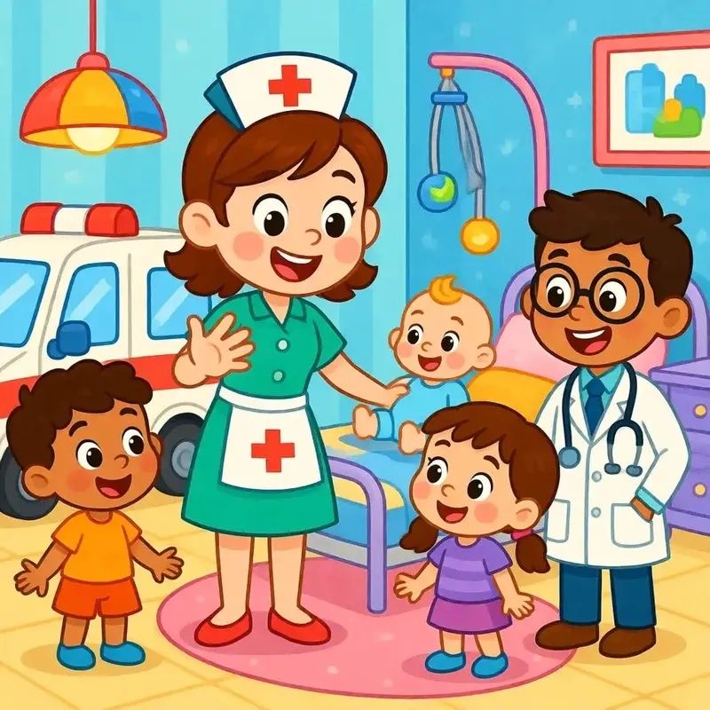 Vẽ tranh về bác sĩ sinh động thể hiện rõ nét công việc hàng ngày của ngành y