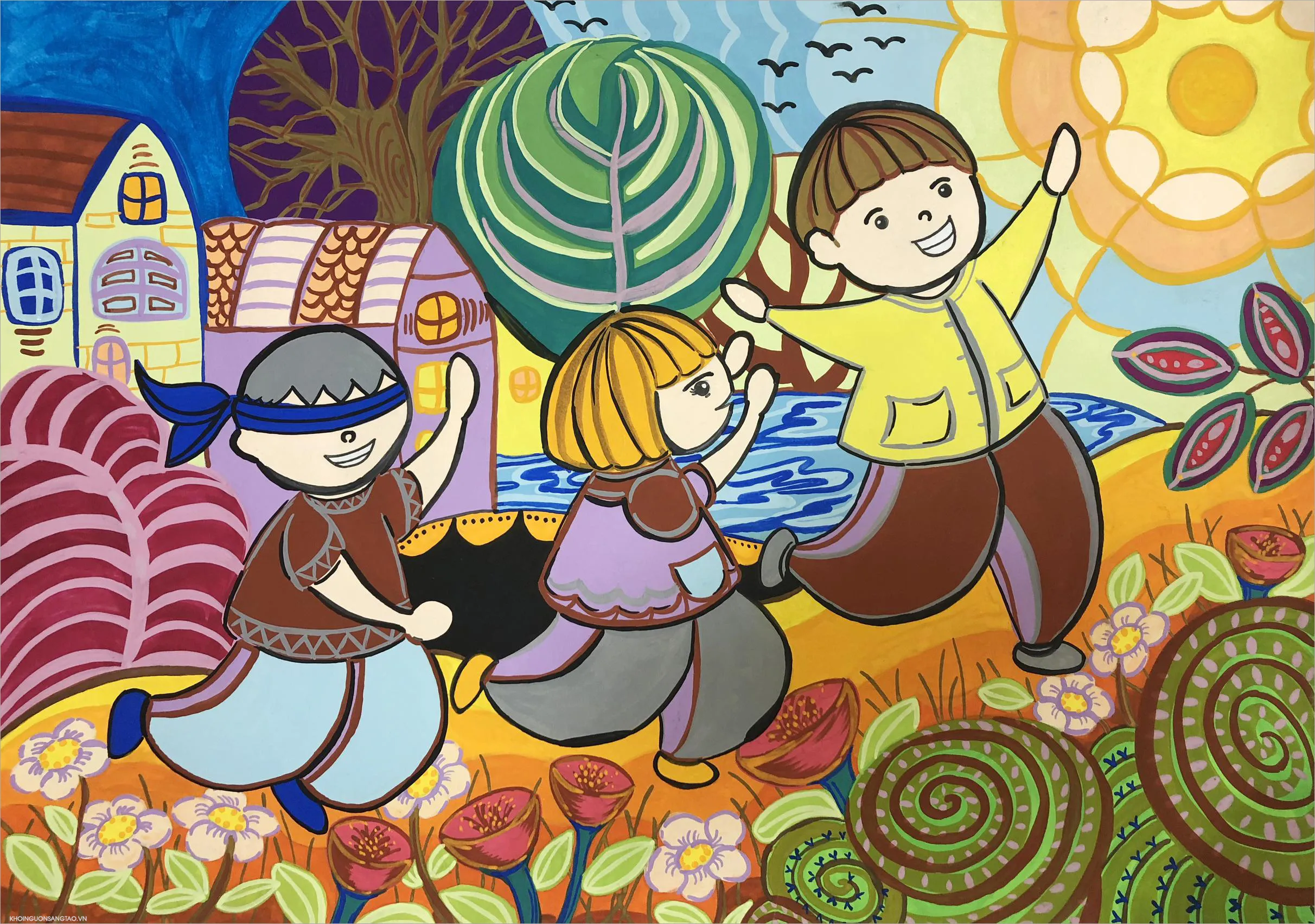 Vẽ tranh ý tưởng trẻ thơ đơn giản không đơn thuần