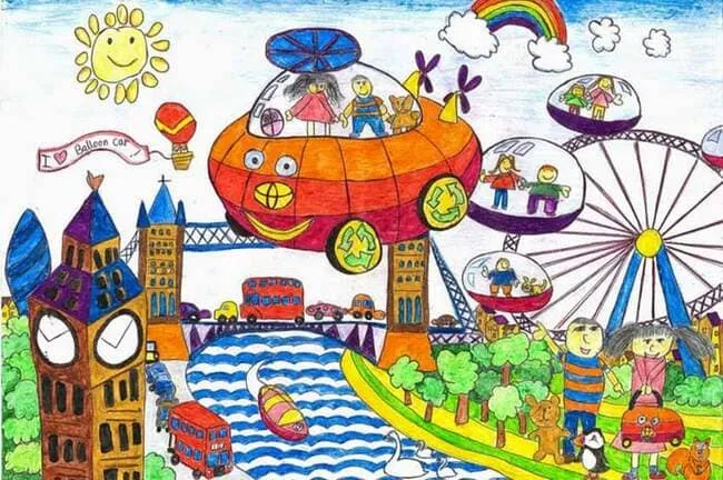 Vẽ tranh ý tưởng trẻ thơ lớp 3: