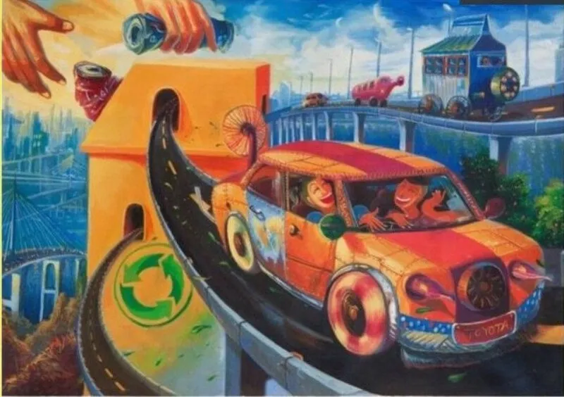 Vẽ trẻ thơ lớp 5 đơn giản nhưng đầy đủ các yếu tố của một tác phẩm hội họa