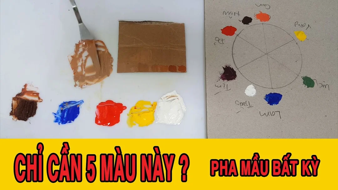 Video hướng dẫn pha màu acrylic từ màu cơ bản