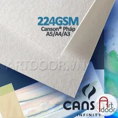 Xấp giấy Canson vẽ màu nước 224gsm chính hãng nhập khẩu từ Pháp với bề mặt vân mịn