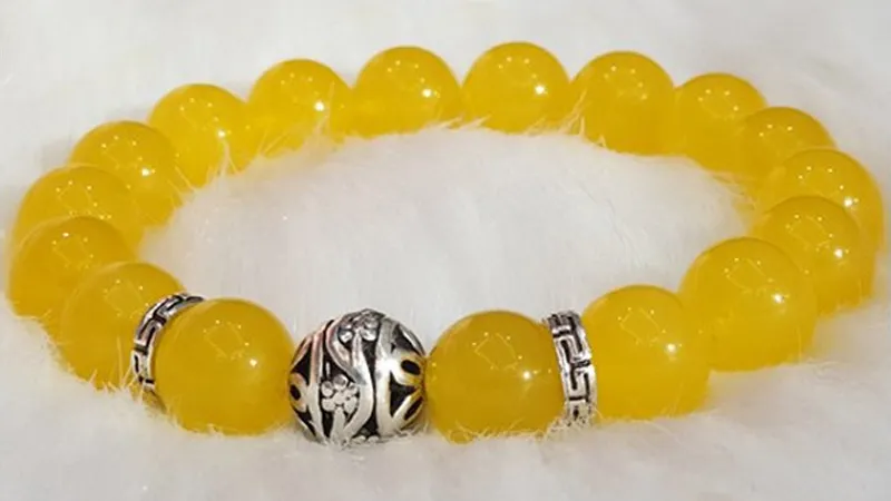 Chiếc vòng mã não vàng kết hợp cùng bạc cao cấp