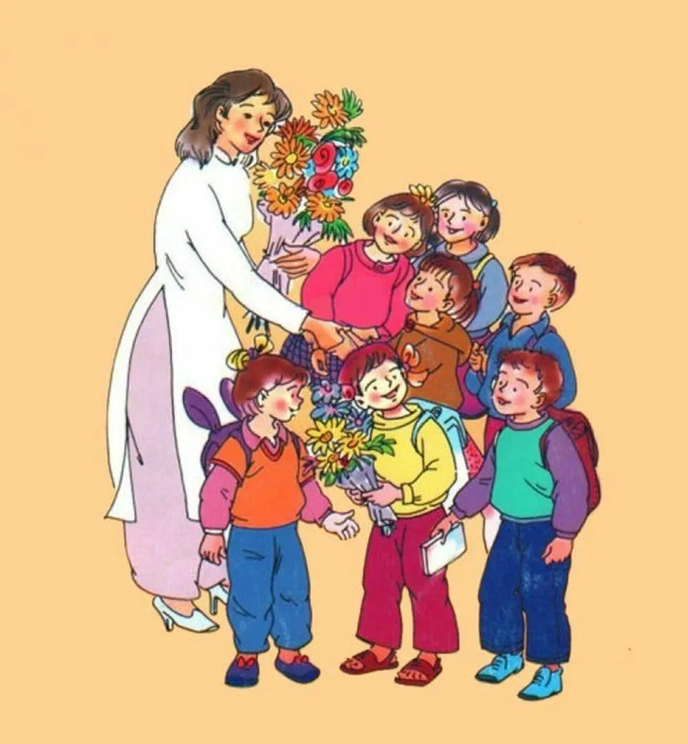 Ý tưởng hình vẽ tranh giáo viên giàu cảm xúc và đầy tính nhân văn