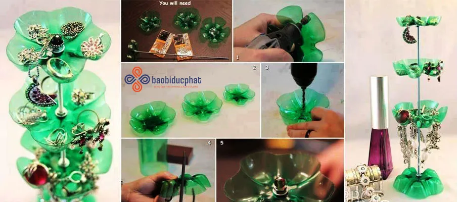 Khay đựng đồ đa năng tái chế từ đáy chai nhựa