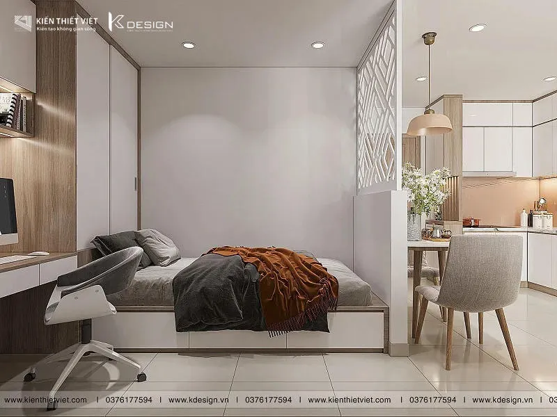 Tạo không gian mở giữa phòng ngủ và phòng khác