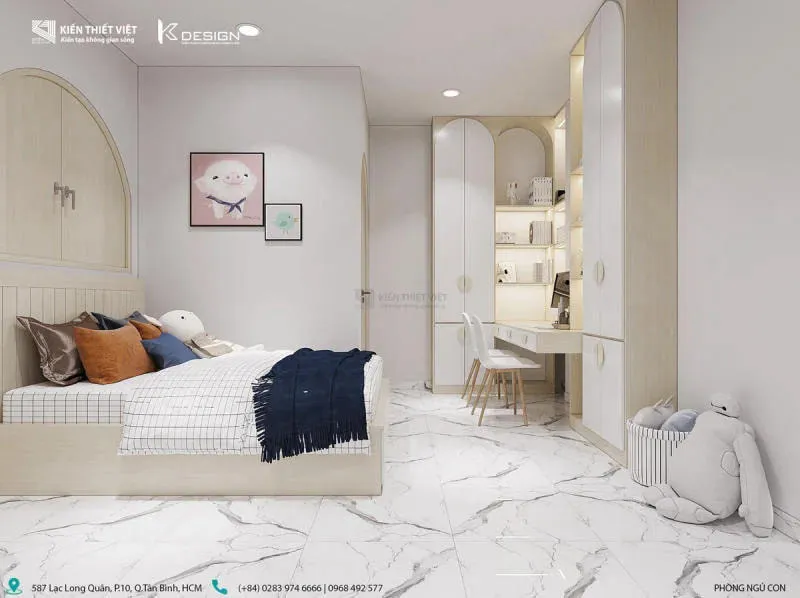 Chọn gạch lát sáng màu cho phòng ngủ có cửa sổ