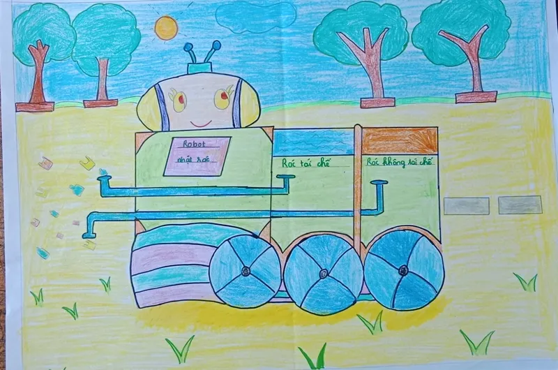 Ý tưởng trẻ thơ lớp 5 đẹp với những hình ảnh ước mơ bay bổng vào không gian