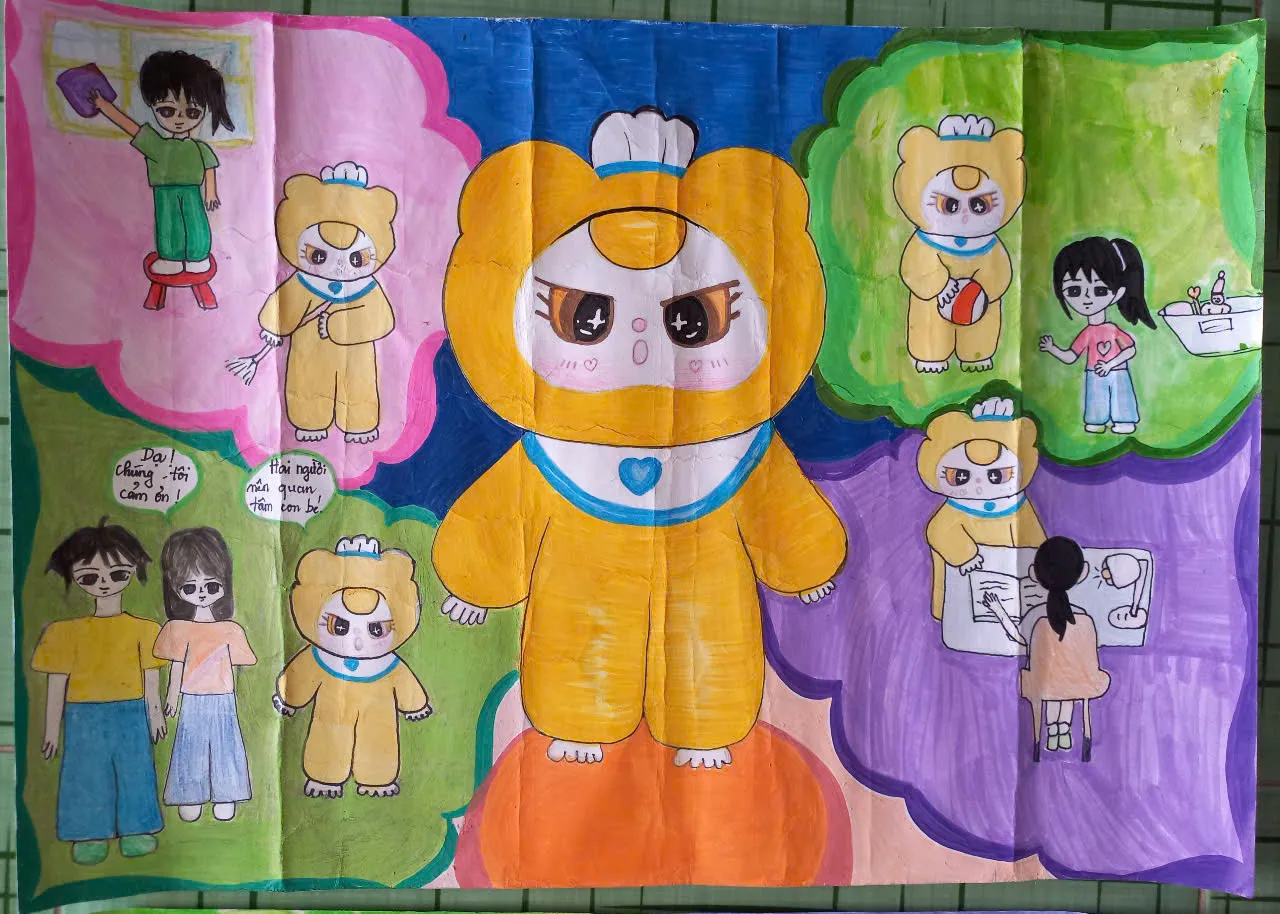 Bức tranh mô tả ý tưởng công nghệ hiện đại hỗ trợ con người trong cuộc sống hàng ngày