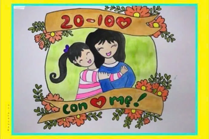 Ý tưởng 31: Vẽ tranh tặng mẹ, bà 20/10